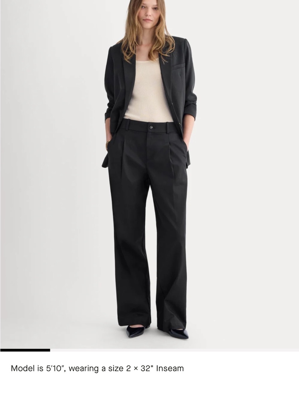 Everlane Black High-Waist Wide-Leg Trousers